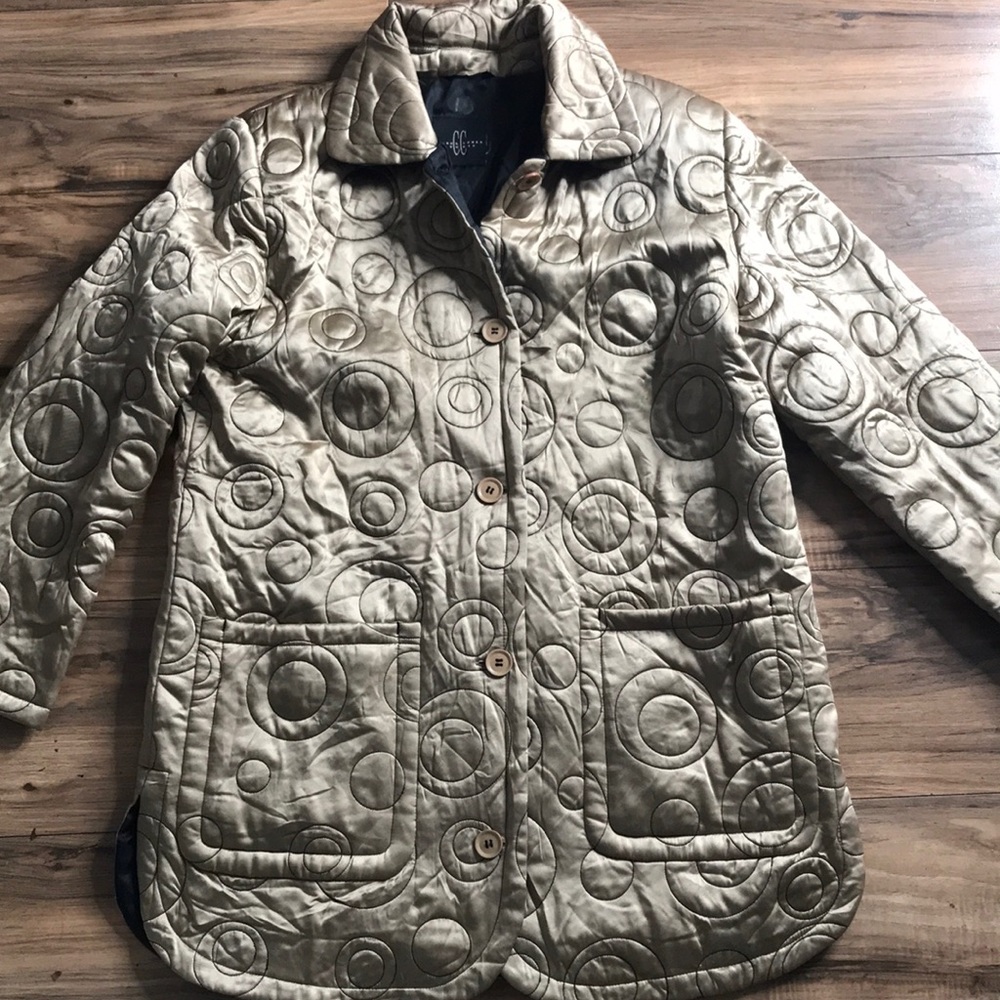 Carol Cohen 100% silk gold jacket size medium